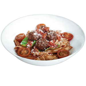 Tomato Quorn Meatballs with Penne Pasta - diet food lunches